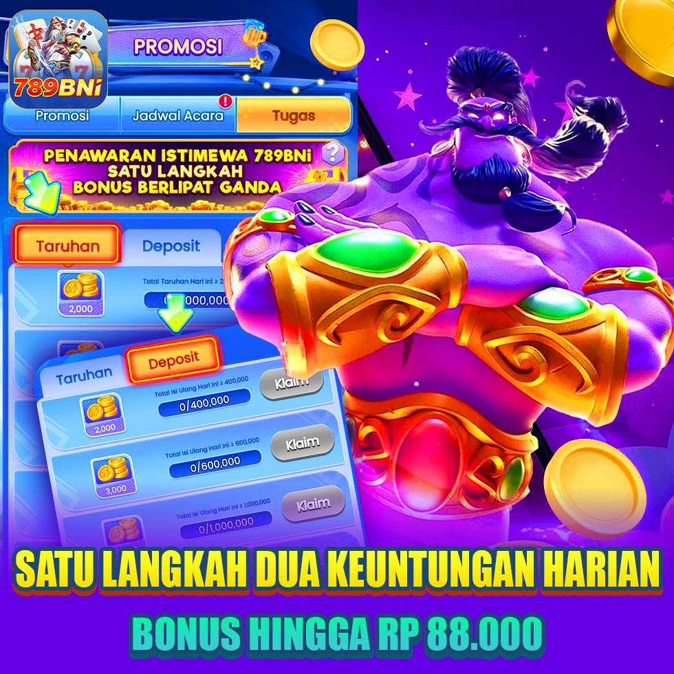 Satu langkah dua keuntungan harian bonus hingga RP 88.000 di 789 BNI Slot Apk Download